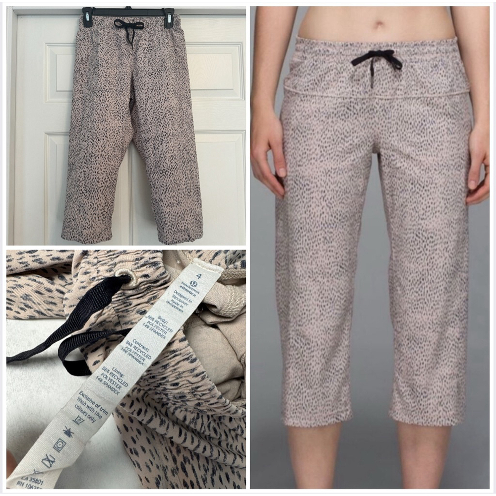 Lululemon Step Lively Crop Pants Size 4 Dottie Dash Grain Print